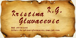 Kristina Gluvačević vizit kartica